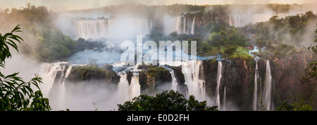 Early morning at Iguasu Falls, photographed from Brazilian side, State of Parana, Brazil