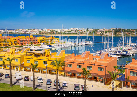 Portimao marina complex with boats and yachts Algarve Portugal EU Europe Stock Photo