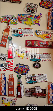 Exhibit in the Route 66 Hall of Fame and Museum in Pontiac, Illinois, a town along Route 66. Stock Photo