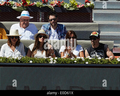 Madrid, Spain. 09th May, 2014. Sports Journalist and Iker Casillas Girlfriend Sara Carbonero 2nd L) follows the game between Rafael Nadal of Spain and Tomas Berdych of Czech Republic on day 6 of the Madrid Open from La Caja Magica. Credit:  Action Plus Sports/Alamy Live News Stock Photo