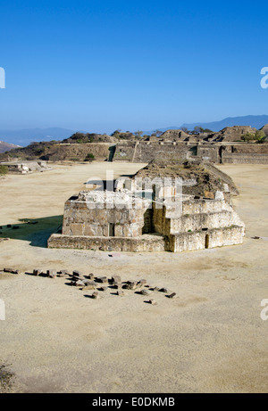 Obsevatory Zapotec ruins Monte Alban Oaxaca Province Mexico Stock Photo