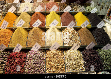 Herbs and Spices in Grand Bazaar Istanbul Turkey Stock Photo