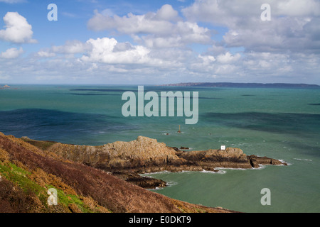 View of Jerbourg Point on Guernsey Channel islands Stock Photo