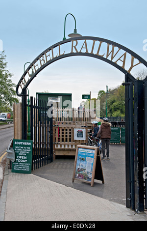 Entrance to the Bluebell railway at East Grinstead, East Sussex, UK Stock Photo