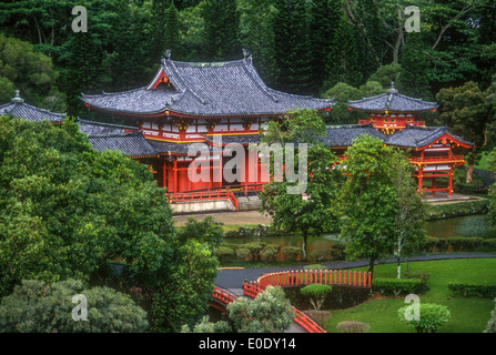 Byodo-In Temple, Windward Oahu, Hawaii. Stock Photo