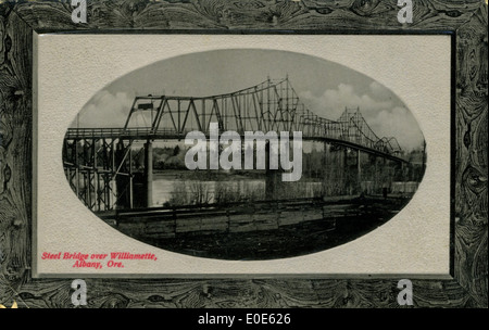 Steel Bridge over Willamette, Albany, Ore. Stock Photo