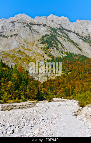 Watzmann massif on the Koenigssee in the Berchtesgaden region in South Germany valley of Eisbach Stock Photo