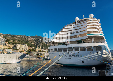 Crystal Serenity cruise ship in port Monte Carlo, Monaco Stock Photo