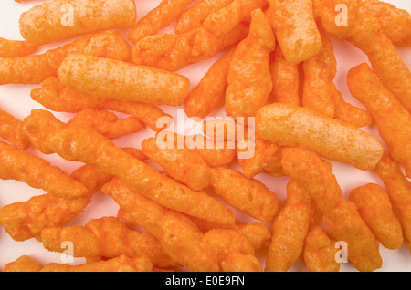 orange cheese flavoured snacks Stock Photo
