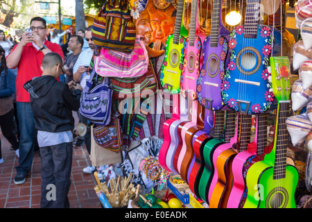 Los Angeles California,Plaza Historic District,Mexican heritage,Olvera Street,plaza,marketplace,Mexican crafts,shopping shopper shoppers shop shops ma Stock Photo