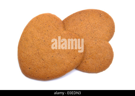 Gingerbread heart on white background Stock Photo - Alamy