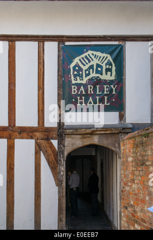 Timber Frame Building known as Barley Hall in York City Centre. Stock Photo