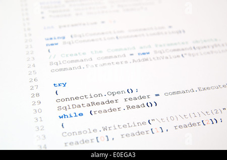 Code of php language on white background Stock Photo