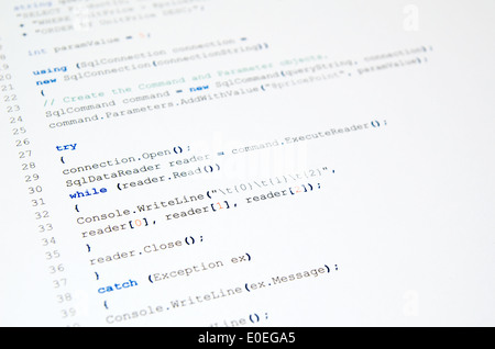 Code of php language on white background Stock Photo