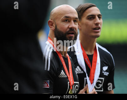 London, UK. 11th May, 2014. D J Forbes of New Zealand during the Cup final match between New Zealand and Australia at the Marriott London Sevens rugby tournament being held at Twickenham Rugby Stadium in London as part of the HSBC Sevens World Series. Photo by Roger Sedres/ImageSA/Alamy Live News Stock Photo