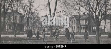 Grandview Grade School Children at Play, 1917 Stock Photo