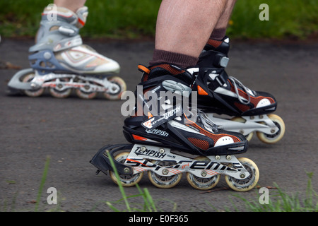 People in line skates, skating detail Stock Photo