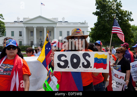 Venezuelan Anti Government protest in Washington, DC USA Stock Photo