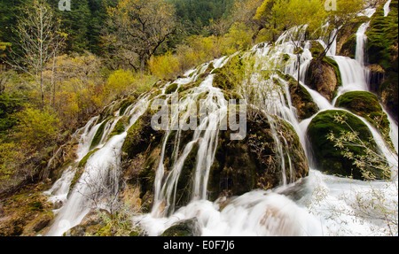 Shuzheng Waterfall in Jiuzhaigou,Sichuan China Stock Photo