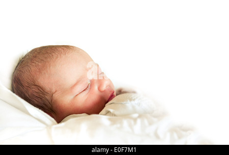 sleeping newborn baby in the hospital - the first hours of the new life Stock Photo