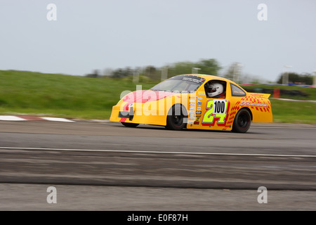 Cars taking part in Bristol Motor Club's sprint at Llandow Circuit. Stock Photo