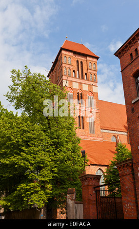 Bell tower of Saint Jacob church (circa 1350) in Torun (former Thorn) town, Poland. UNESCO site Stock Photo