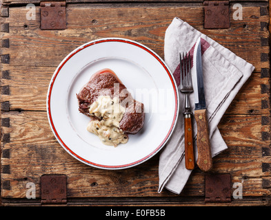 Beef steak with pepper sauce Stock Photo