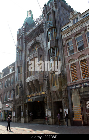 Facade of Pathé Tuschinski, an Art Nouveau movie theater in Amsterdam, Netherlands, location of IDFA film festival November 2015 Stock Photo