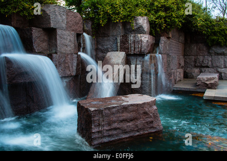 Washington DC USA Franklin Delano Roosevelt Memorial Waterfall Stock Photo