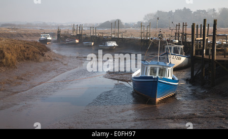 Thornham harbour at low tide Stock Photo