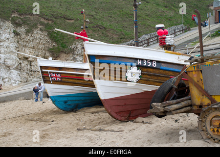 Old fashion fashioned typical East Yorkshire fishing boats Stock Photo