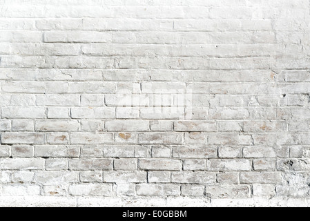 White brick wall. Perfect image for background or texture. Stock Photo