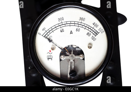 old ammeter on a white background Stock Photo