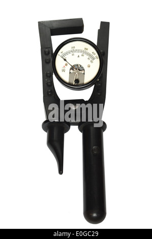 old ammeter on a white background Stock Photo