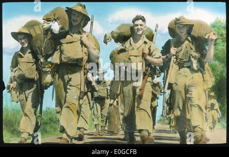 A photograph of Australian Army soldiers marching along Macquarie ...