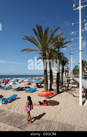 Beach life, Costa Blanca, Benidorm, Province Alicante, Spain Stock Photo