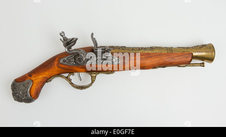 Old wooden gun isolated on white background Stock Photo - Alamy