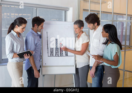 Business people working on graph for presentation Stock Photo