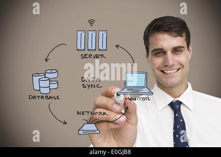 Composite image of businessman writing flowchart Stock Photo - Alamy