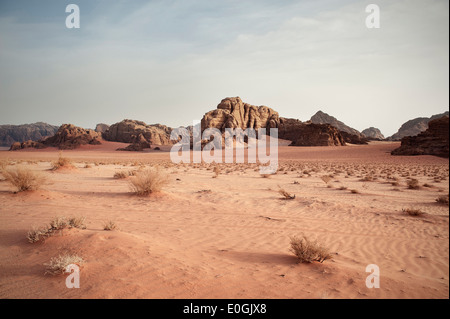 Rocky landscape at Wadi Rum, Jordan, Middle East, Asia Stock Photo