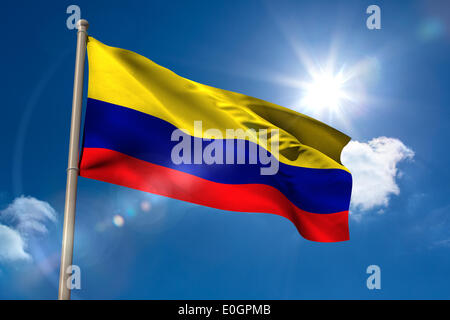 Colombia national flag on flagpole Stock Photo