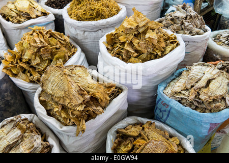 Dried fish on the market in the streets of Hanoi, Vietnam, Asia Stock Photo