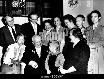 Nikita Kruschev and his family in Paris Stock Photo