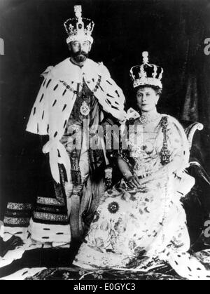 Portrait of King George V and Queen Mary of Teck Stock Photo