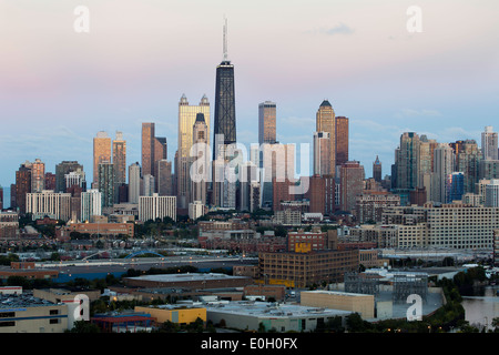 Chicago, Illinois, United States of America, Hancock Tower and city skyline Stock Photo