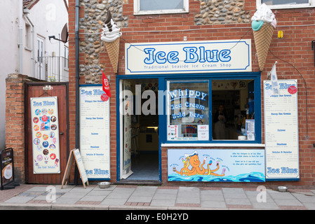 The Ice Blue ice cream parlour at Sheringham Norfolk UK Stock Photo
