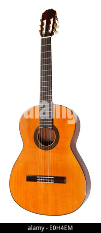 spanish acoustic guitar isolated on white background Stock Photo