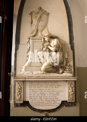 India, Mumbai, Fort District, St Thomas Cathedral, 1800 colonial era marble memorial with verse below Stock Photo