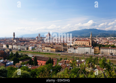 Florence skyline, view from Piazzale Michelangelo, Tuscany, Italy, Europe Stock Photo
