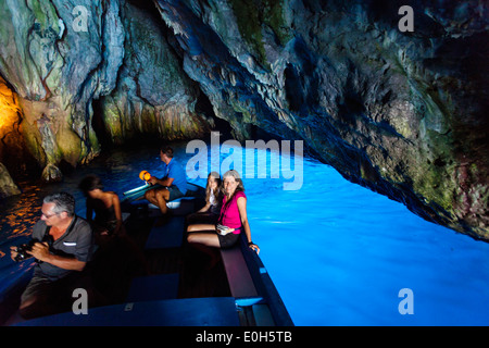 Blue Grotto at Cape Palinuro, Cilento, Campania, Southern Italy, Europe Stock Photo